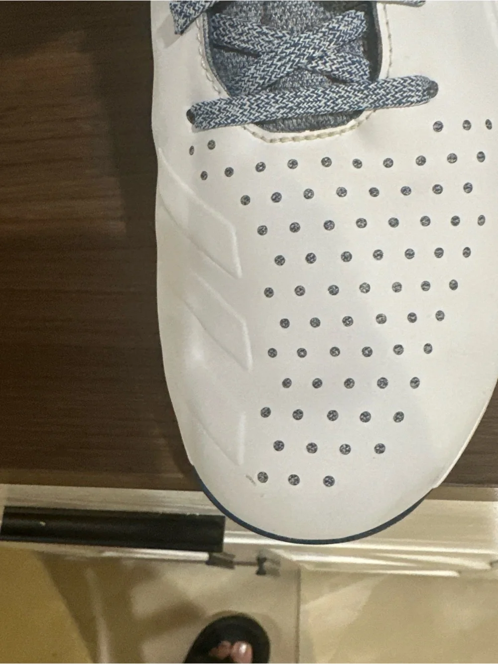 adidas White and Blue Men's Athletic Shoes